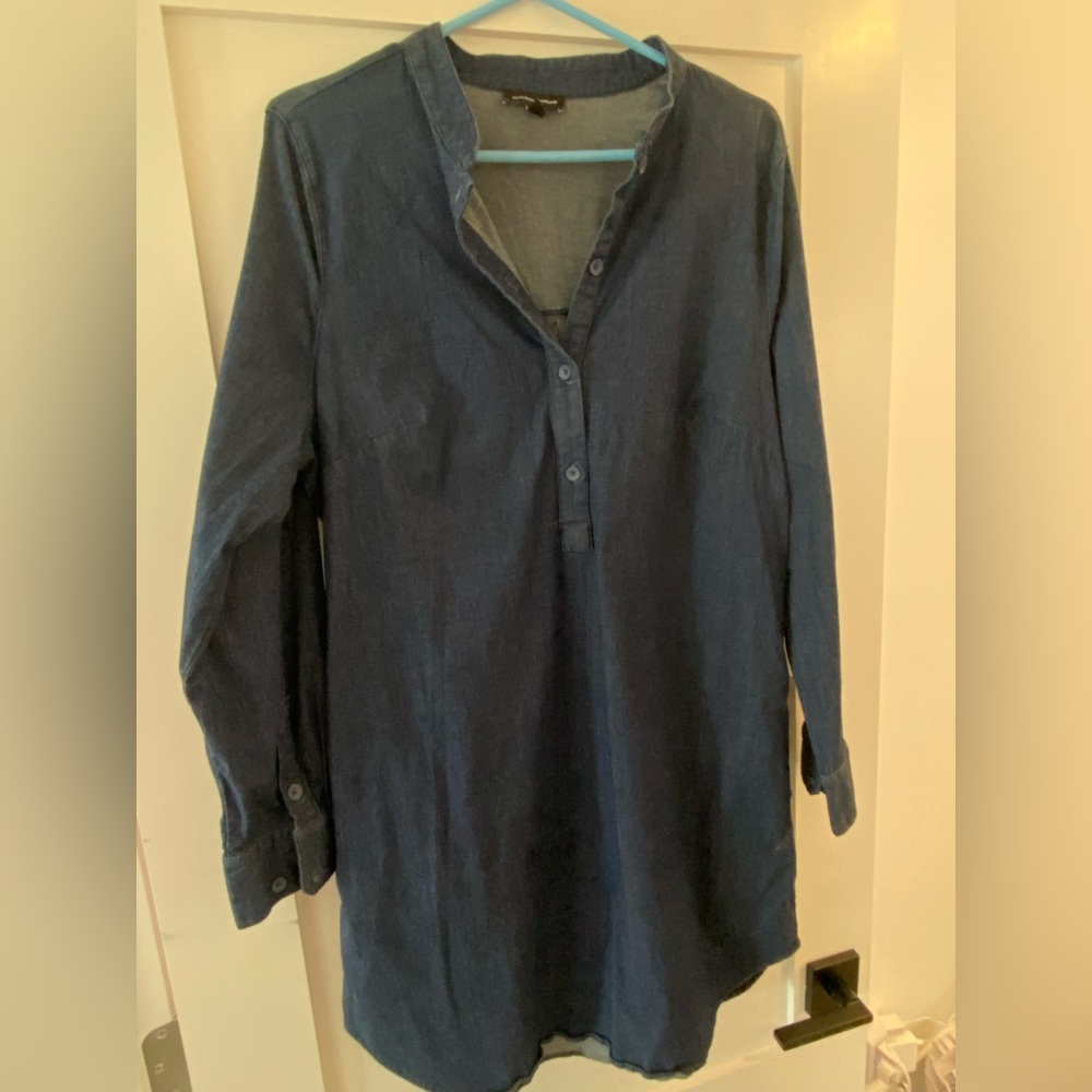 NWOT Universal Standard stretchy denim pop over dress with pockets